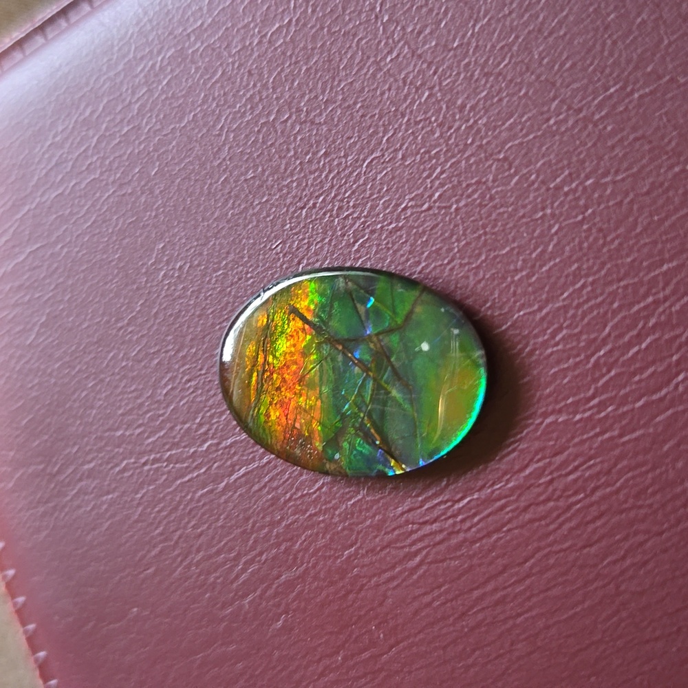 Ammolite Triplet Gemstone, 18x13 mm